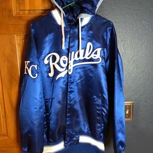 Royals button up jacket w hood